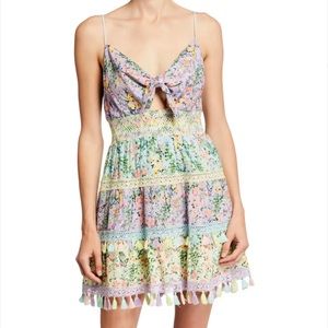 Alice And Olivia Karolina Paneled Tie-Front Mini Dress